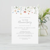 Invitation Color Garden Wildflower 50th Wedding Anniversary (Debout devant)