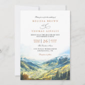 Invitation Colorado Mountain Destination QR Code Wedding (Devant)