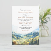Invitation Colorado Mountain Destination QR Code Wedding (Debout devant)