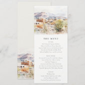 Invitation Colorado Springs, Colorado Watercolor Wedding Menu (Devant / Derrière)
