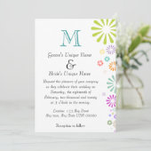 Invitation Colorburations Monogramme Mariage (Debout devant)
