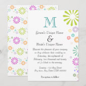 Invitation Colorburations Monogramme Mariage (Devant / Derrière)