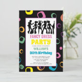 Invitation Coloré à thème Robe fantaisie Anniversaire Invitat (Debout devant)