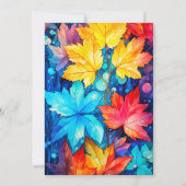 Invitation Coloré Abstrait Automne Congé Anniversaire (Dos)