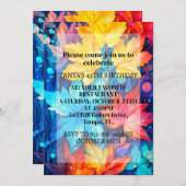 Invitation Coloré Abstrait Automne Congé Anniversaire (Devant / Derrière)