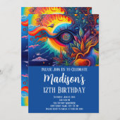 Invitation Coloré Abstrait Psychédélique Tous Voir l'oeil (Devant / Derrière)