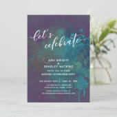 Invitation Coloré Abstrait Réception uniquement Let's Celebra (Debout devant)
