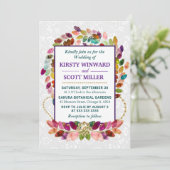 Invitation Coloré automne Feuilles d'automne Mariage (Debout devant)