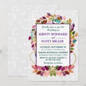 Invitation Coloré automne Feuilles d'automne Mariage (Devant / Derrière)