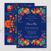 Invitation Coloré bleu mexicaine Fiesta Party (Devant / Derrière)