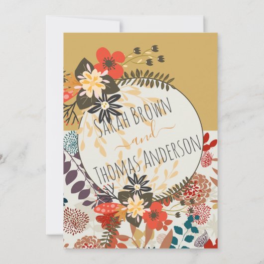 INVITATION COLORÉ BOHO FLORAL (Dos)