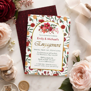 Invitation Coloré Bold Floral Blooms Engagement Party