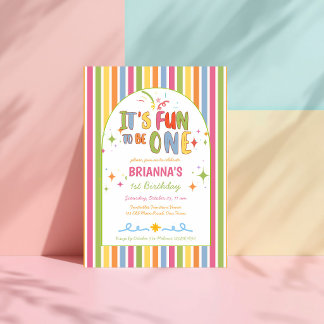 Invitation Coloré c'est amusant d'être un anniversaire
