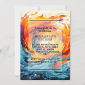 Invitation Coloré Chaotique Ripple Imprimer Anniversaire fête (Devant)