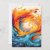 Invitation Coloré Chaotique Ripple Imprimer Anniversaire fête (Dos)