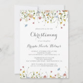 Invitation Coloré Dainty Fleurs sauvages Christening (Devant)