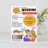 Invitation coloré de mariage de couverture de (Debout devant)