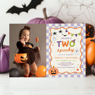 Invitation Coloré Deux Fantômes Halloween Effrayants 2ème Ann