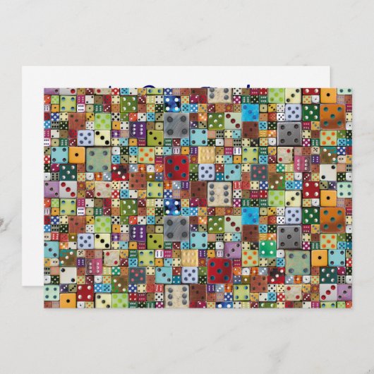 Invitation coloré Dice Bunco (Devant / Derrière)
