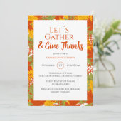 Invitation Coloré Donner Merci Feuilles Automne Thanksgiving (Debout devant)