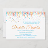 Invitation coloré du Confetti Party (Devant)