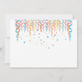 Invitation coloré du Confetti Party (Dos)