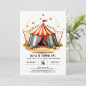 Invitation Coloré Editable Delight Circus Anniversaire (Debout devant)