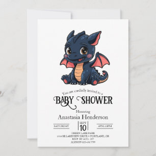 Invitation Coloré élégant Baby shower numérique Dragon