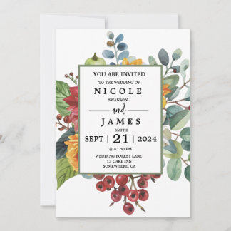 Invitation Coloré élégant floral
