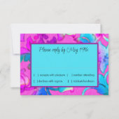 Invitation Coloré en damas peint rose RSVP (Devant)