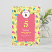 Invitation Coloré été Crème glacée Motif Anniversaire (Debout devant)