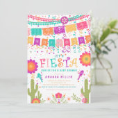 Invitation Coloré Faisons la Fiesta Baby shower (Debout devant)