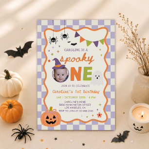 Invitation Coloré Fantôme de Halloween pour un Premier Annive