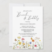 Invitation Coloré Fleur sauvage Botanique Brunch & Bubbly (Devant)