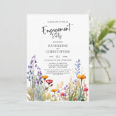 Invitation Coloré Fleur sauvage Élégant parti d'engagement (Debout devant)