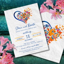Coloré Floral Heart Mariage mexicain