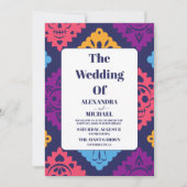 Invitation Coloré Floral mexicain Mariage Fiesta (Devant)