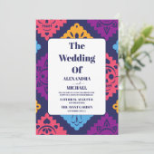 Invitation Coloré Floral mexicain Mariage Fiesta (Debout devant)