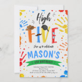 Invitation Coloré Haut Cinq Anniversaire (Devant)