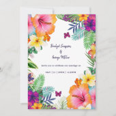 Invitation Coloré hawaïen tropical Mariage (Devant)