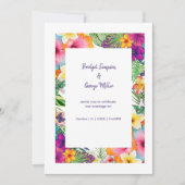 Invitation Coloré hawaïen tropical Mariage (Devant)