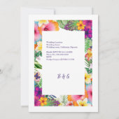 Invitation Coloré hawaïen tropical Mariage (Dos)