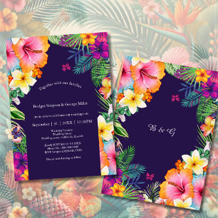 Invitation Coloré hawaïen tropical Mariage
