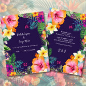 Invitation Coloré hawaïen tropical Mariage