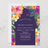 Invitation Coloré hawaïen tropical Mariage (Devant)