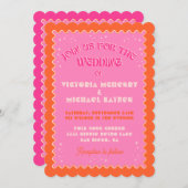 Invitation Coloré Mod brillant Gras Mariage rétro (Devant / Derrière)