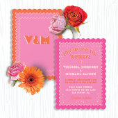 Invitation Coloré Mod brillant Gras Mariage rétro