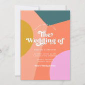 Invitation Coloré Moderne Mariage QR Code Retour (Devant)