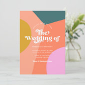 Invitation Coloré Moderne Mariage QR Code Retour (Debout devant)