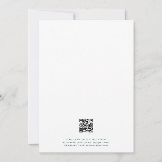 Invitation Coloré Moderne Mariage QR Code Retour (Dos)